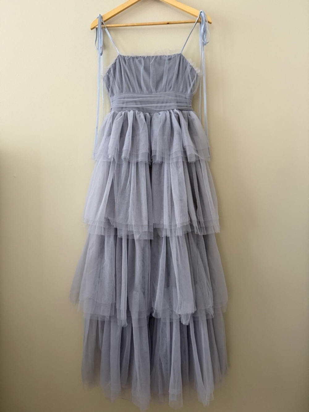 NWT - Baltic Born - Alora Tulle Tiered Maxi Dress - Dusty Slate - Picture 3 of 13